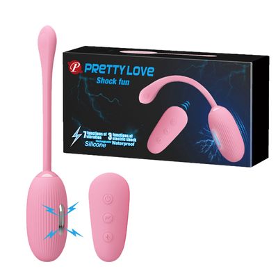 Trứng Rung Silicone Hỗ Trợ Tăng Khoái Cảm Nam Nữ Pretty Love Shock fun 88gram Hồng Chính Hãng