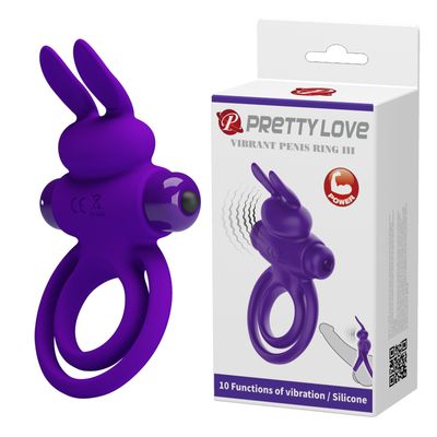 Vòng Đeo Rung Hỗ Trợ Tăng Khoái Cảm Nam Nữ Pretty Love Vibrant Penis Ring 3 Tím Chính Hãng