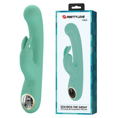 Máy Massage Hỗ Trợ Tăng Khoái Cảm Nam Nữ Rung Có Nhánh Pretty Love larmar Xanh Lá Chính Hãng