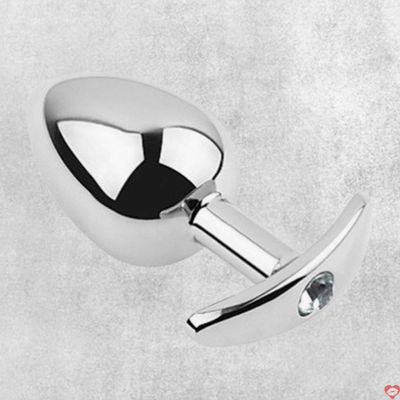 Phích inox cắm hậu môn đính đá size vừa 3.4cm butt plugs Anal Toy