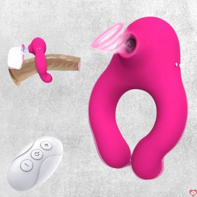 Vòng Rung Đeo Dương Vật Kết Hợp Máy Bú Mút Massage Điểm G