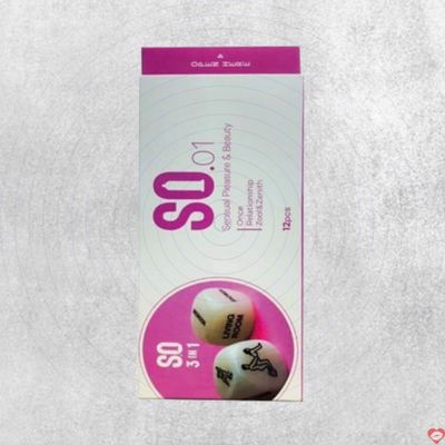 Bao cao su SO 3 in 1 siêu mỏng gân điểm nổi hộp 12 cái giá tốt 349292