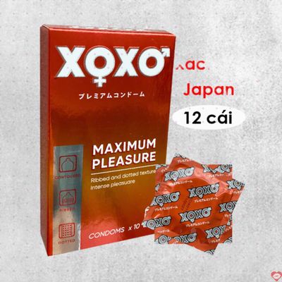 Bao cao su XOXO gân gai chính hãng Nhật Bản hộp 10 chiếc bcs 348728