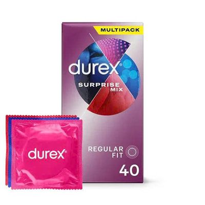 Bao Cao Su Cao Cấp Hỗn Hợp Durex Surprise Me Condoms 40 Cái