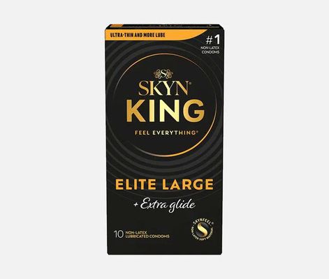 Bao Cao Su Cao Cấp Size Lớn Thêm Gel Skyn King Elite Large Extra Glide 10 Cái