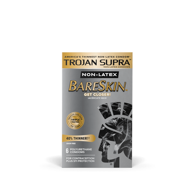 Bao Cao Su Trojan Siêu Mỏng Trơn™ BareSkin™ Supra™ Non-Latex Condoms