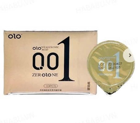 Bao cao su siêu mỏng Olo 0.01 Vàng hộp 10 chiếc chính hãng