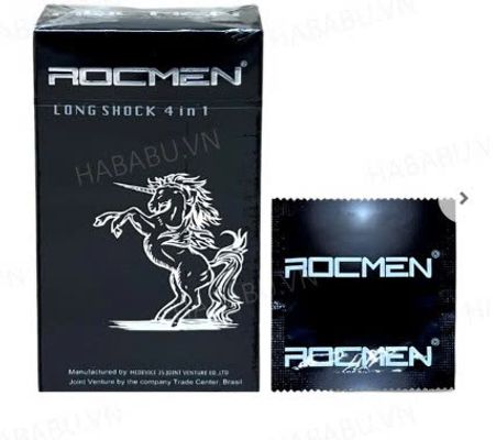 Bao cao su Rocmen Long Shock 4in1 hộp 12 chiếc kéo dài thời gian chính hãng 345686