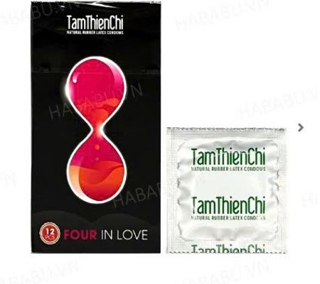 Bao cao su Tâm Thiên Chí Four In Love hộp 12 chiếc kéo dài thời gian chính hãng