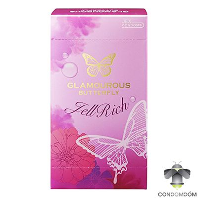 Bao cao su Jex Glamourous Butterfly Jell Rich siêu mỏng nhiều gel hộp 8 chiếc