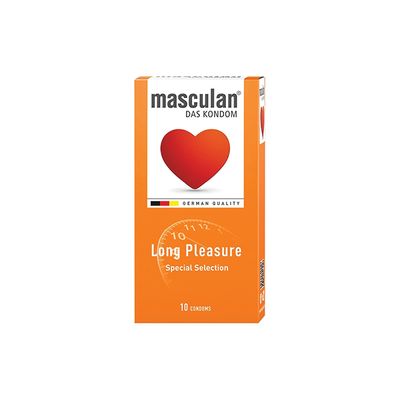 Bao cao su Masculan Long Pleasure kéo dài thời gian, gai nổi, hương thơm hộp 10 chiếc