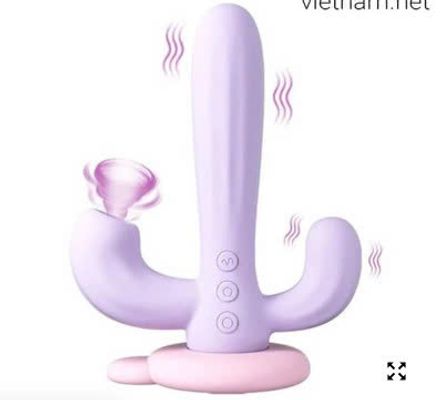 SVAKOM Bernice dương vật giả 3 nhánh xương rồng rung bú hút