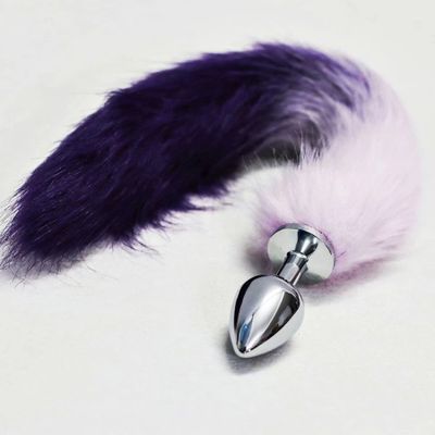 Đồ chơi kích hậu đuôi chồn tím inox