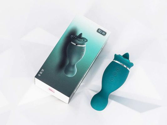 Máy Massage Hỗ Trợ Giải Tỏa Lưỡi liếm massage 2 đầu hoa hồng xanh cầm tay Chính Hãng