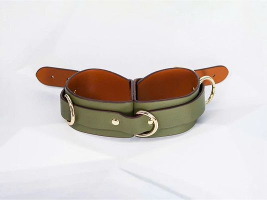 Đồ chơi bạo dâm khóa tay đôi da màu xanh Chính Hãng