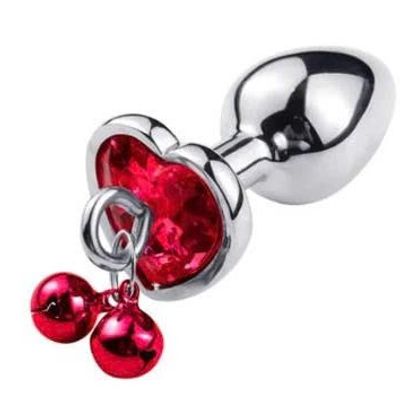 Phích Cắm Hậu Môn Hình Trái Tim Có Chuông – Chất Liệu Inox Cao Cấp (HM38) 340074