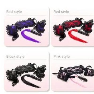 BDSM Bịt Mắt Còng Tay Ren Roi Dạng Chuỗi Màu Ngẫu Nhiên (SM23)