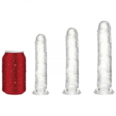 Dương vật giả silicon trong suốt có 3 size tùy chọn