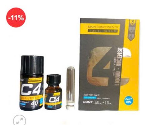 Popper C4 set cao cấp 50ml kèm que hít (mới toanh) Chính Hãng Nhập Khẩu Mỹ
