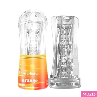 Âm đạo giả cầm tay Masturbator Orange trong suốt 335805