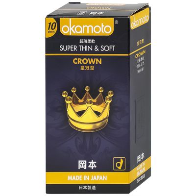 Bao Cao Su Siêu Mỏng Okamoto Crown Super Thin (Hộp 10 BCS)