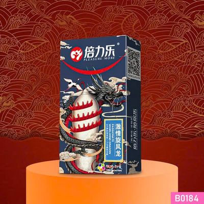 Bao cao su Beilile Pleasure More Rồng Đen thân vòng gai lớn Hộp 2 cái + Tặng 1 cái khác loại