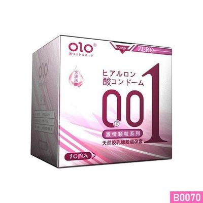 Bao cao su OLO 0.01 Zero Hồng siêu mỏng có hạt nhiều gell bôi trơn Hộp 10 cái