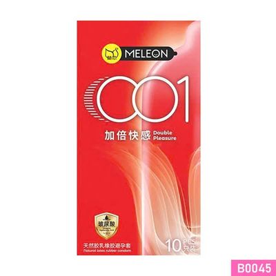 vBao cao su Meleon 001 Double Pleasure siêu mỏng nhiều gell bôi trơn Hộp 10 cái