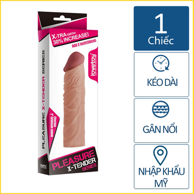 Bao cao su đôn dên nhiều gân LoveToy Add 2 inch Pleasure X Tender