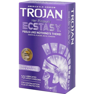 Bao cao su  Trojan Ecstasy Tăng Khoái Cảm Cho Bạn Tình ( Size 56mm )