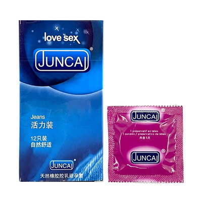 Bao cao su Juncai Jeans hộp 12 chiếc nội địa Trung chính hãng giá rẻ tiết kiệm