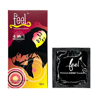 Bao cao su Feel Euphoria 4in1 hộp 12 chiếc kéo dài thời gian hương dâu tiêu chuẩn Malaysia chính hãng giá rẻ tiết kiệm