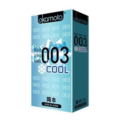 Bao Cao Su Okamoto 0.03 Cool Siêu Mỏng Bóng Láng Mát lạnh