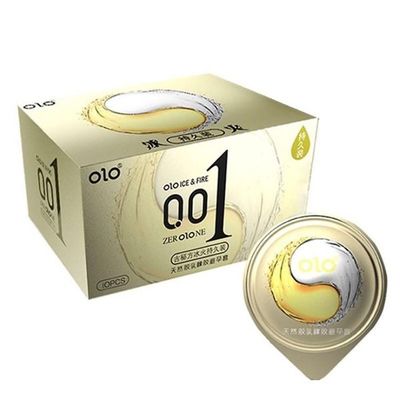 Bao Cao Su OLO Siêu Mỏng 0.01mm Kéo Dài Thời Gian, Lửa Băng Màu Vàng – Hộp 10 Cái 330619