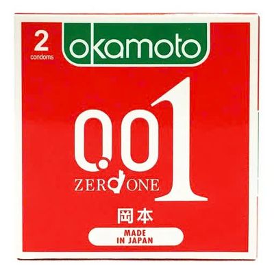 Bao Cao Su Okamoto 0.01 PU Zero One Siêu Mỏng Truyền Nhiệt Nhanh 2 cái
