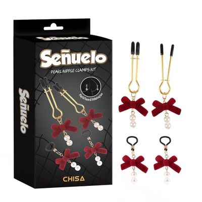 Kẹp vú kích thích đầu ti Chisa Senuelo Pearl Nipple Clamps Kit 329674