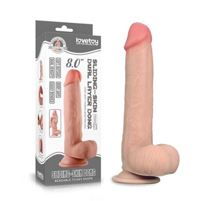 Dương vật giả dính tường Lovetoy Sliding Skin Dong 8.0 Inch