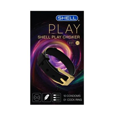 Bao cao su Shell Play Choker 6 tính năng - Hộp 10 cái + 1 vòng đeo kéo dài thời gian 326993