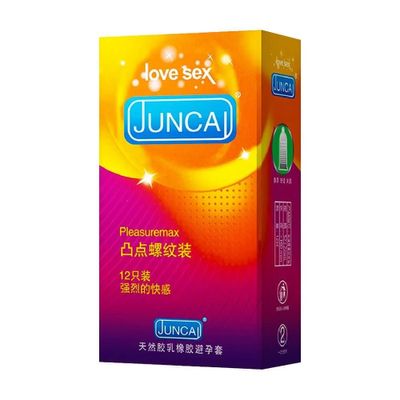 Bao cao su Juncai Pleasuremax - Gân và điểm nổi - Hộp 12 cái 326860