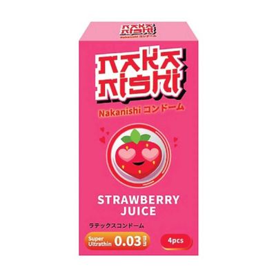Bao cao su Nakanishi - Siêu mỏng 0.03mm - Hương dâu - Hộp 4 cái 326739