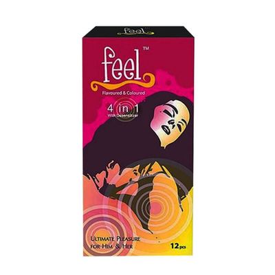 Bao cao su Feel Euphoria 4 in 1 - Kéo dài thời gian - Hộp 12 cái 326640