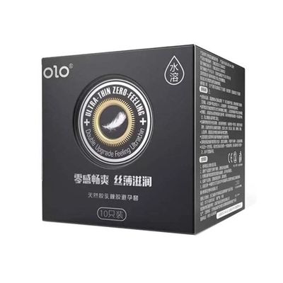 Bao cao su OLO 0.01 Ultrathin Zero Feeling - Siêu mỏng, gai, hương vani - Hộp 10 cái 326630