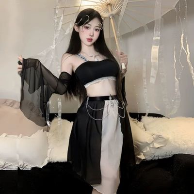 Váy Cosplay Cổ Trang Đen Quyến Rũ - Thiết Kế Sang Trọng, Chất Liệu Cao Cấp, Thích Hợp Cho Tiệc Hóa Trang và Sự Kiện Cosplay 665434