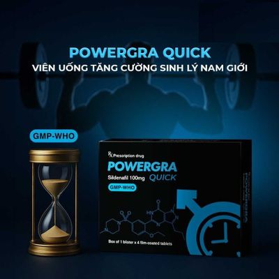 Viên uống Powergra Quick hỗ trợ, tăng cường sinh lý - Hộp 4 viên Chính hãng