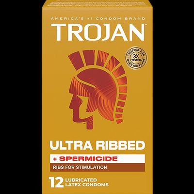 Bao cao su  TROJAN™ ULTRA RIBBED WITH SPERMICIDE CONDOMS  Tính năng Bao cao su siêu gân với tránh thai khẩn cấp 10 Cái