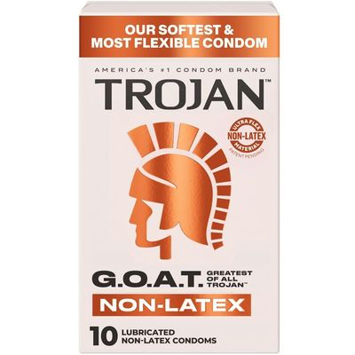 Bao cao su TROJAN G.O.A.T. NON-LATEX LUBRICATED CONDOMS Tính năng Không Mùi, Mỏng Vừa 10 Cái