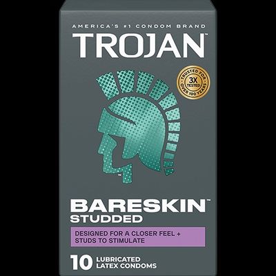 Bao cao su TROJAN™ BARESKIN™ STUDDED CONDOMS Mỏng Và Gai 10 Cái
