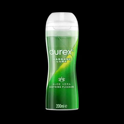 Gel trơn cao cấp nhập khẩu Durex 2 in 1 Soothing Aloe Vera Massage Water Based Lube 200 ml Làm Dịu Da Với Lô Hội Dạng Nước 200ml chính hãng