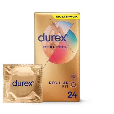 Bao cao su tạo cảm giác chân thật Durex Real Feel nhập khẩu quốc tế hộp 24 cái