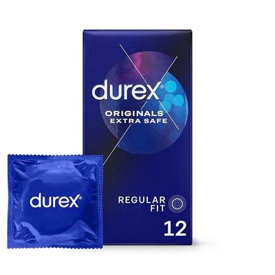 Bao cao su dày hơn để tăng độ bảo vệ nhập Durex Originals Extra Safe khẩu quốc tế hộp 12 cái